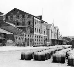 Flour Mill, Barrels on Quay. Patras, Greece