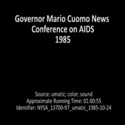 Governor Mario Cuomo News Conference on AIDS, 1985