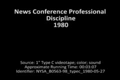 News Conference Professional Discipline, 1980
