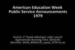 American Education Week Public Service Announcements, 1979
