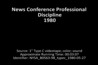 News Conference Professional Discipline, 1980
