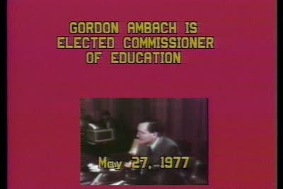  Gordon Ambach is Elected Commissioner of Education, 1977