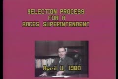 Selection Process for a BOCES Superintendent, 1980