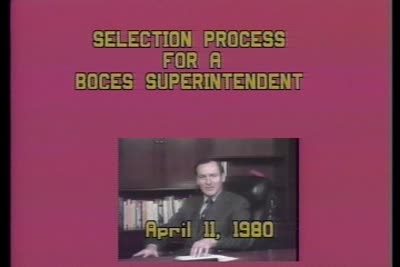 Selection Process for a BOCES Superintendent, 1980