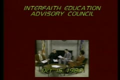 Interfaith Education Advisory Council, 1980