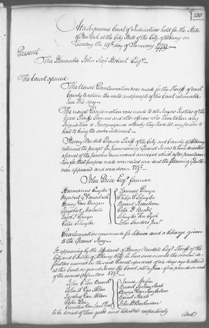 Engrossed minutes of the Supreme Court of Judicature, January - May 1779