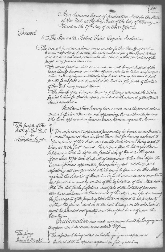 Engrossed minutes of the Supreme Court of Judicature, October 1780