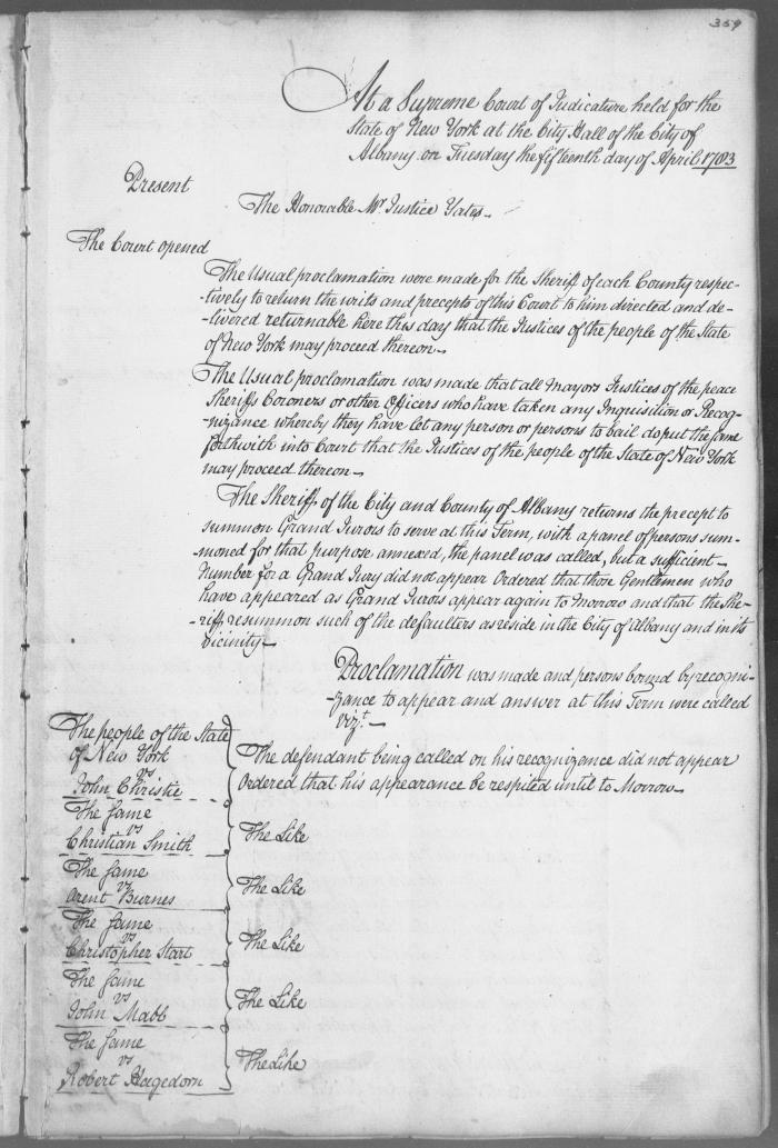 Engrossed minutes of the Supreme Court of Judicature, April - May 1783