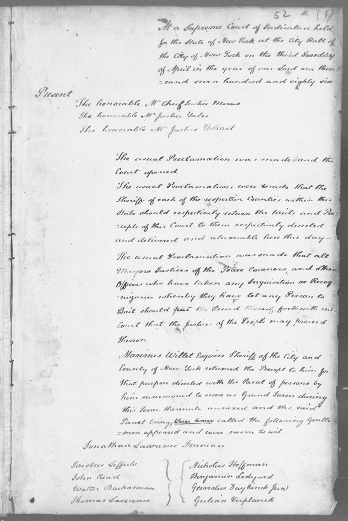 Engrossed minutes of the Supreme Court of Judicature, April - May 1786