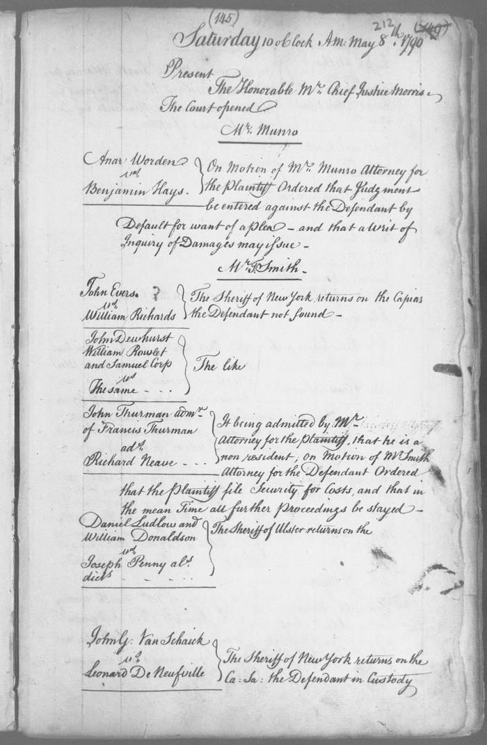 Engrossed minutes of the Supreme Court of Judicature, May 1790