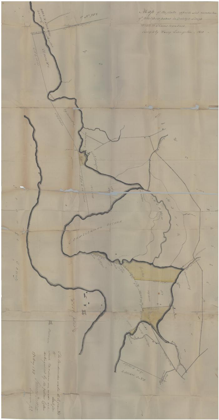 Survey of lands under water for Frederick Phillips, Mary Gouverneur