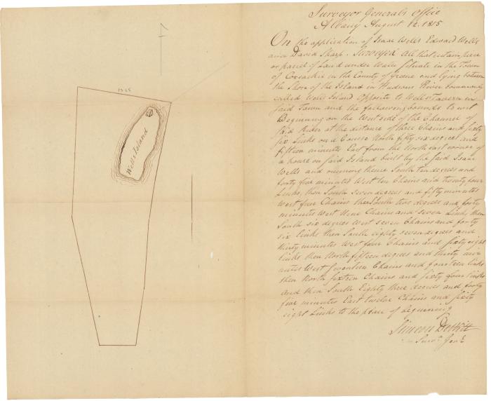 Survey of lands under water for Isaac Wells, Edward Wells &amp; David Sharp