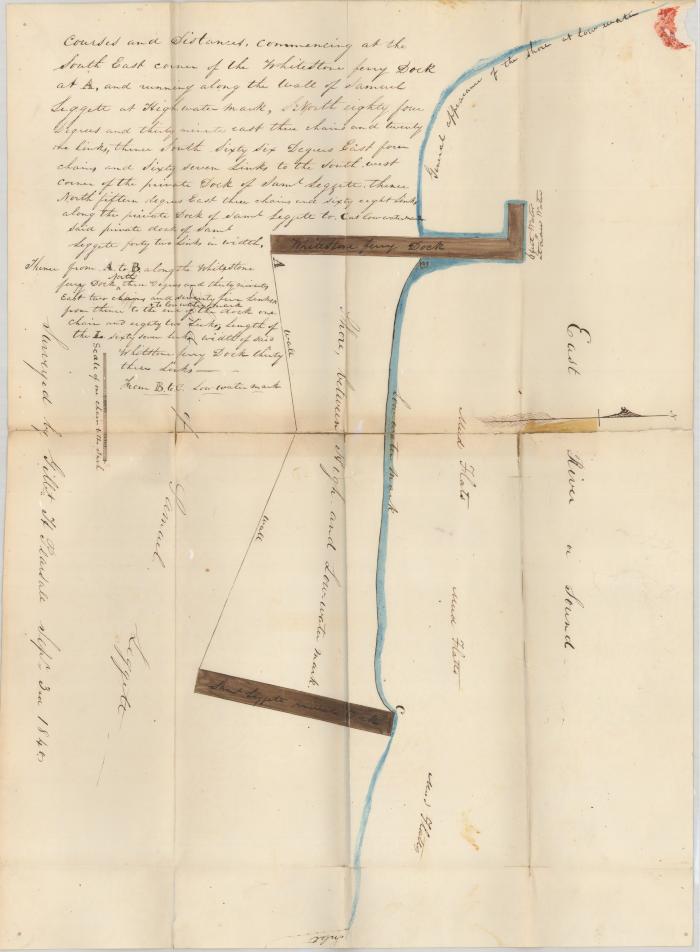 Survey of lands under water for Samuel Leggett