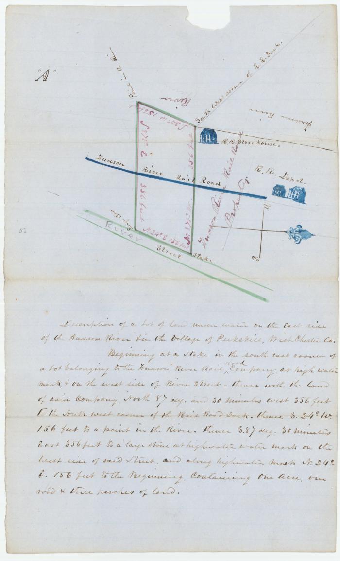 Survey of lands under water for Isaac Reynolds