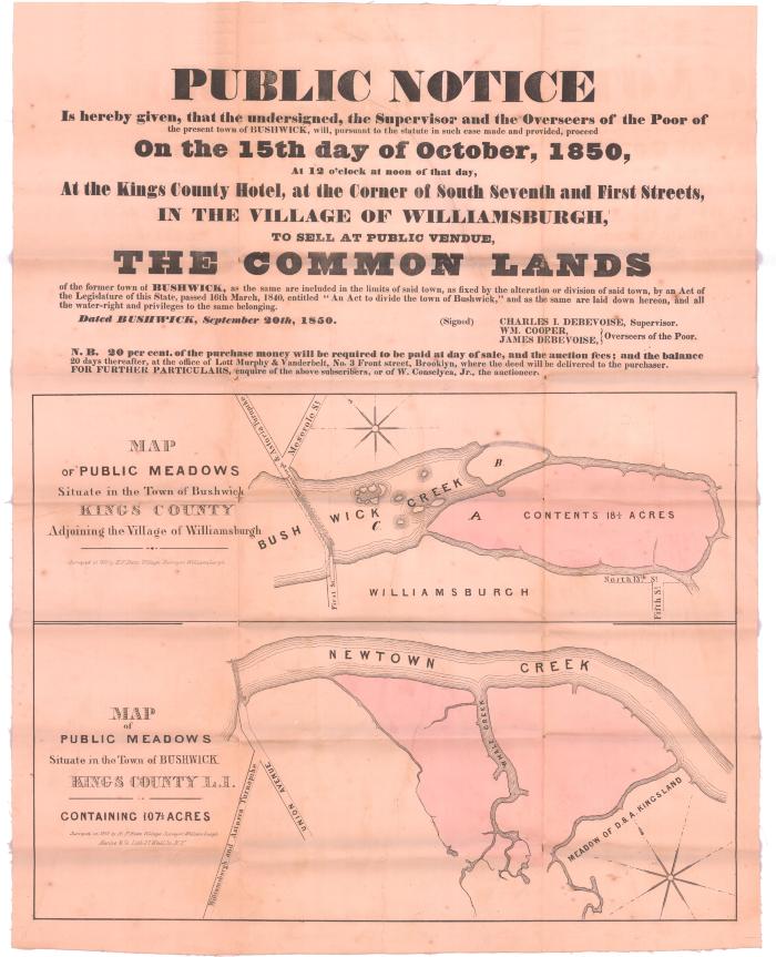 Survey of lands under water for Joseph Conselyea, et al