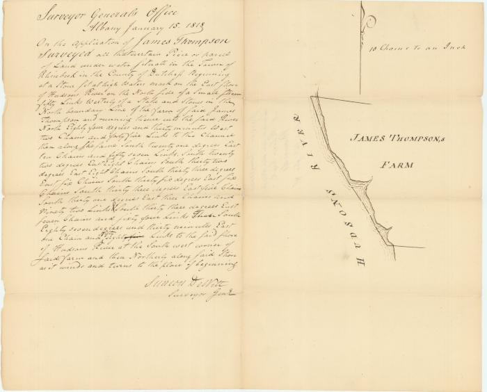 Survey of lands under water for James Thompson