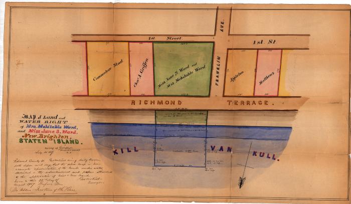 Survey of lands under water for Jane S. Ward &amp; Meritable Ward