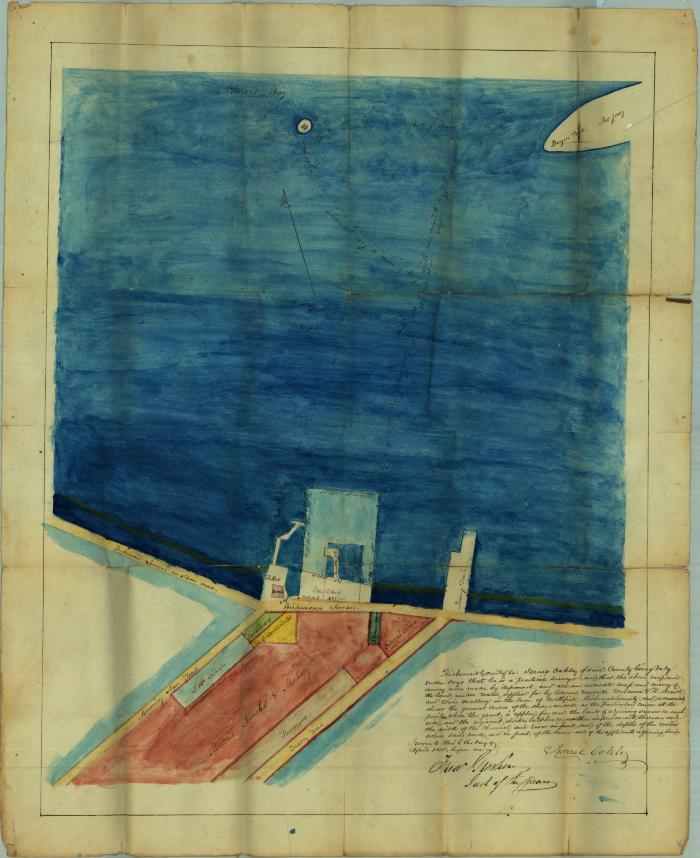 Survey of lands under water for Edward Merritt, Welcome V.R. Arnold, &amp; Edwin Mallory