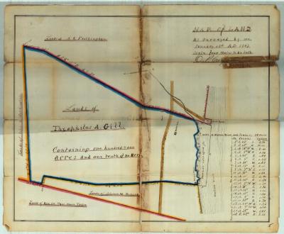 Survey of lands under water for Theophilus A. Gill