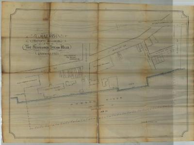 Survey of lands under water for Newburgh Steam Mills