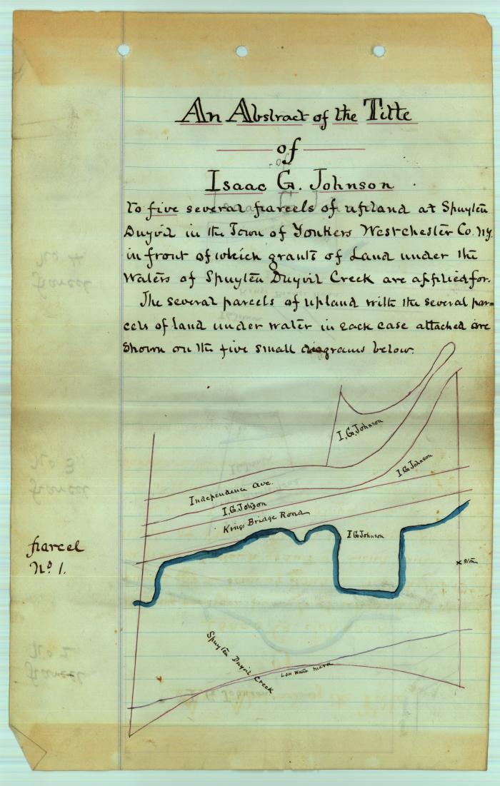 Survey of lands under water for Joseph W. Fuller &amp; Isaac G. Johnson