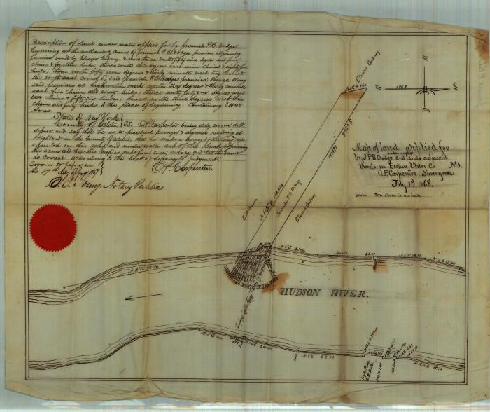 Survey of lands under water for Jeremiah P. B. Dodge