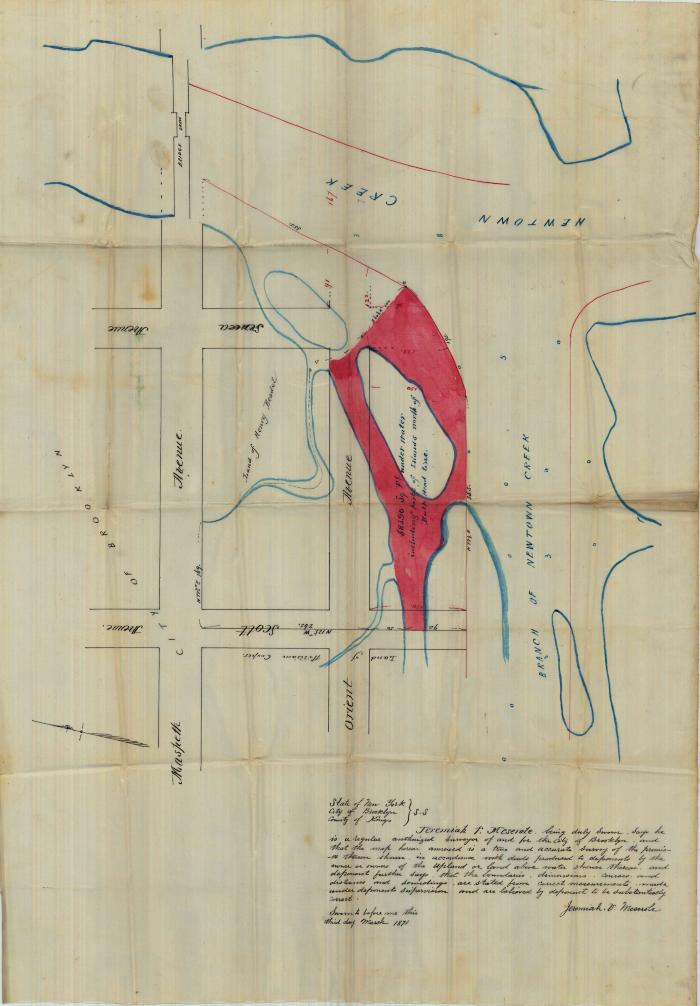 Survey of lands under water for James Maurice