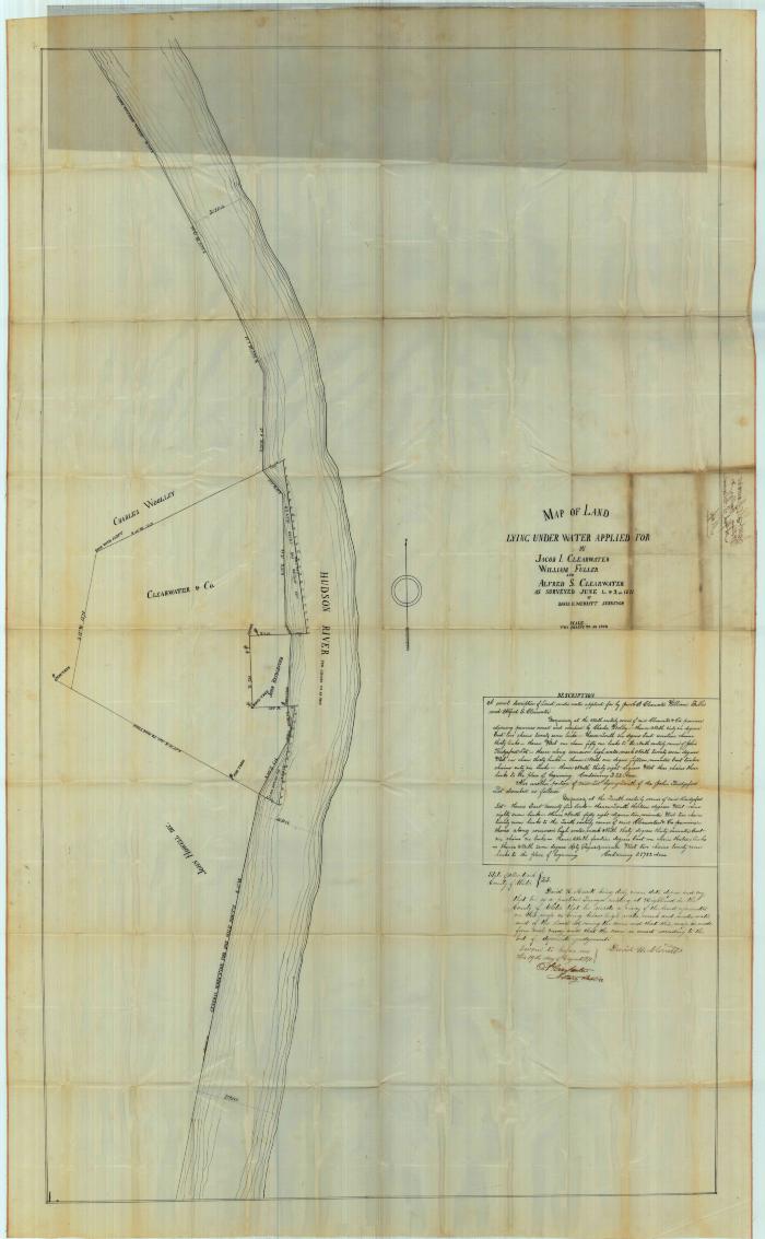 Survey of lands under water for Jacob &amp; Alfred S. Clearwater &amp; William Fuller