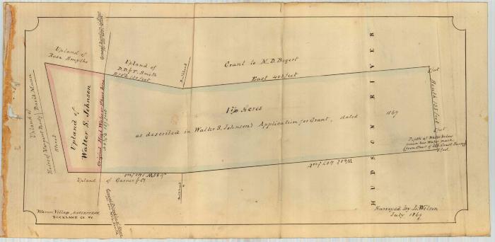 Survey of lands under water for Walter S. Johnson