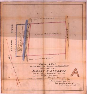 Survey of lands under water for Albert B. Strange