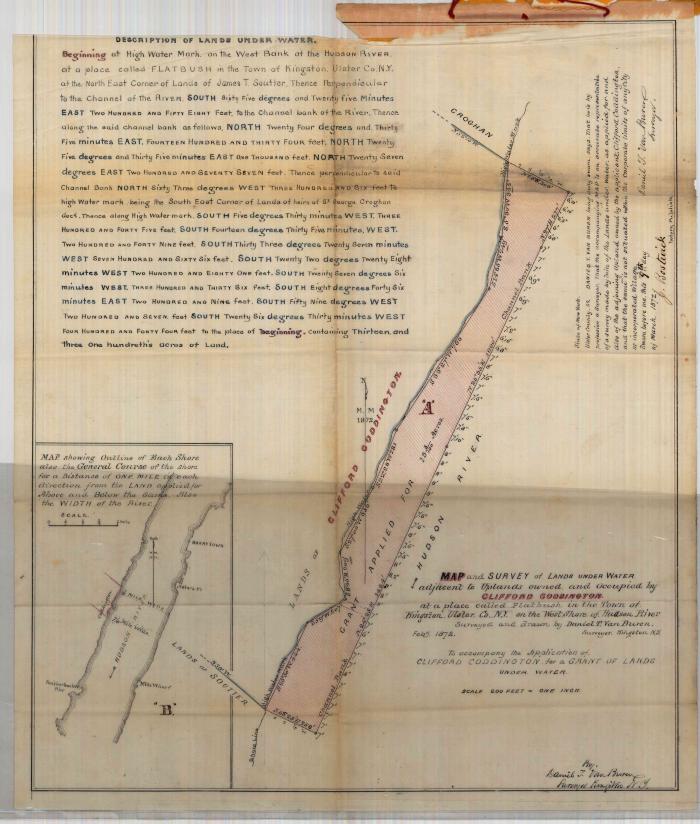 Survey of lands under water for Clifford Coddington