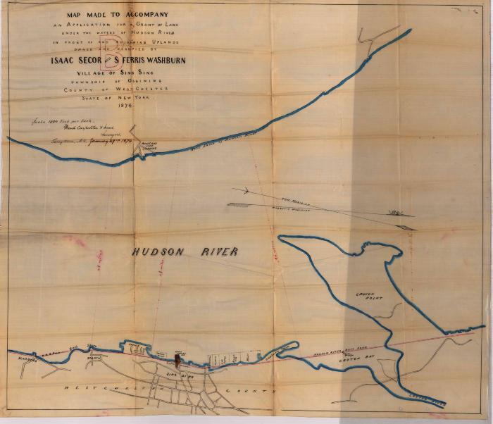 Survey of lands under water for Isaac Secor &amp; S. Ferris Washburn