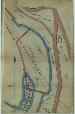 Survey of lands under water for Isaac G. Johnson, David B. Cox &amp; Joseph W. Fuller