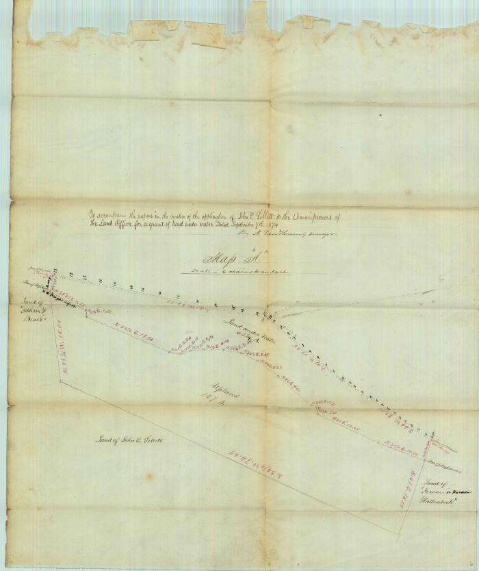 Survey of lands under water for John E. Gillett