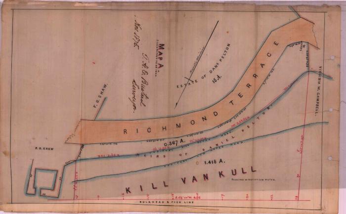 Survey of lands under water for Pelton, Daniel et al