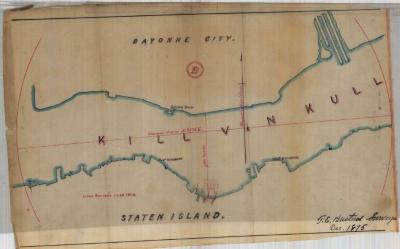 Survey of lands under water for Bodine, Mary A.