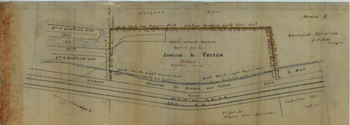 Survey of lands under water for John Simson &amp; Benjamin F. Felton