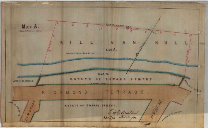 Survey of lands under water for Bement, Sarah J., Executrix