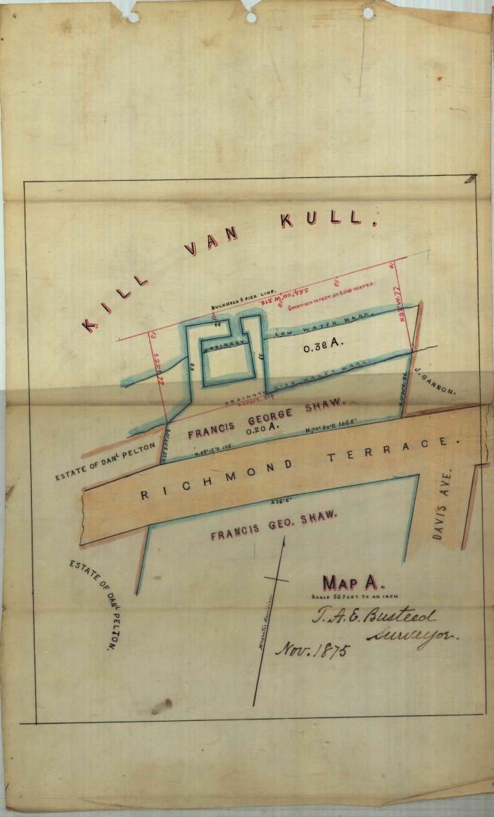 Survey of lands under water for Shaw, Francis Geo.