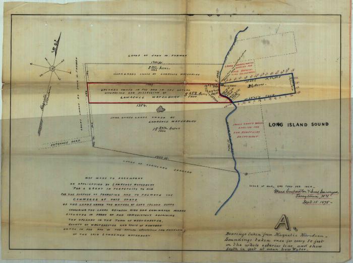 Survey of lands under water for Waterbury, Lawrence