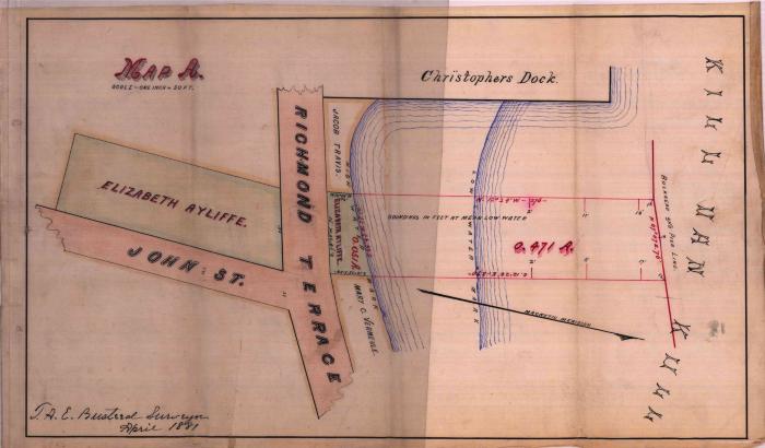 Survey of lands under water for Ayliffe, Elizabeth