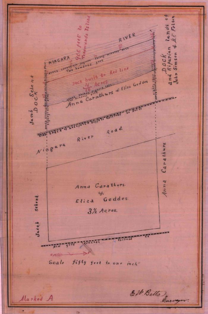 Survey of lands under water for Anna Carathurs &amp; Eliza Geddes