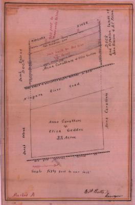 Survey of lands under water for Anna Carathurs &amp; Eliza Geddes