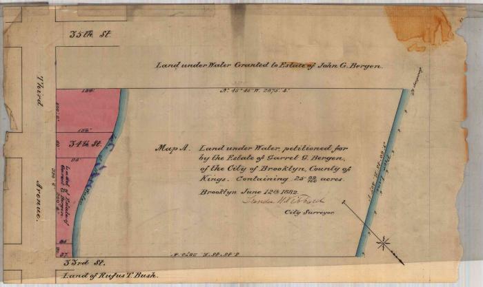 Survey of lands under water for Tunis G. Bergen &amp; Harmanus B. Hubbard