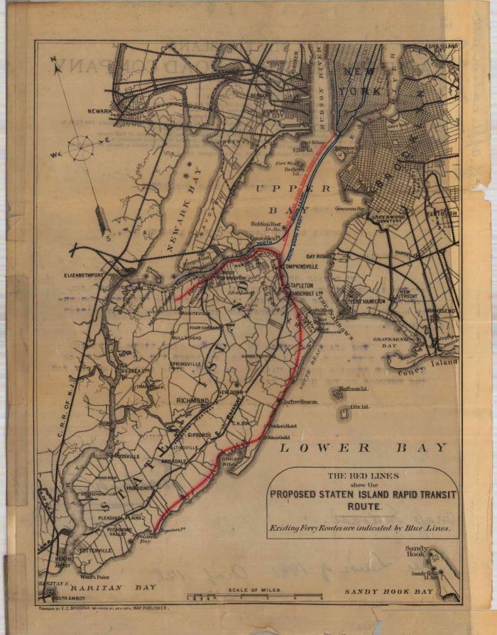 Survey of lands under water for The Rapid Transit RR Company of Staten Island