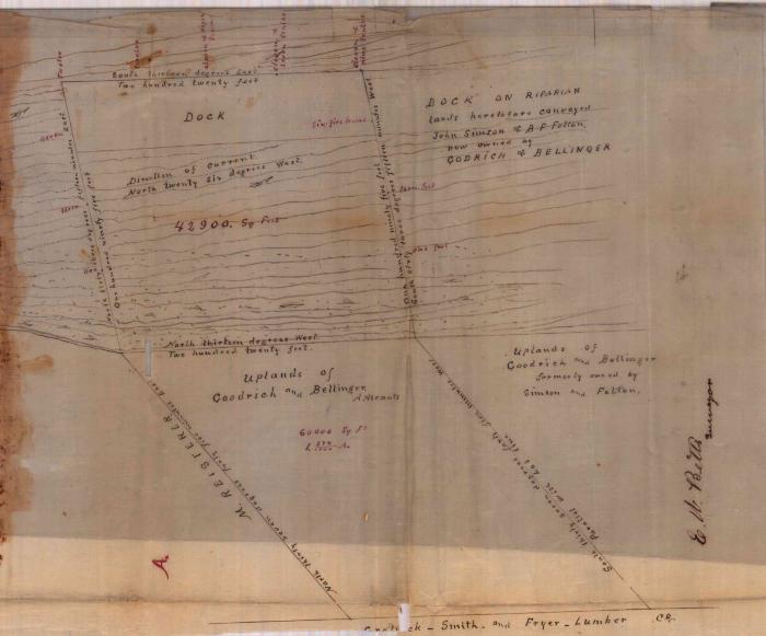 Survey of lands under water for Edwin A. Goodrich &amp;  Arlington A. Bellinger