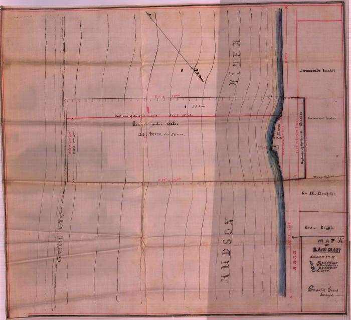 Survey of lands under water for Edmund, Isaac P., &amp; Norman Rockefeller &amp; Christpher C. Coon