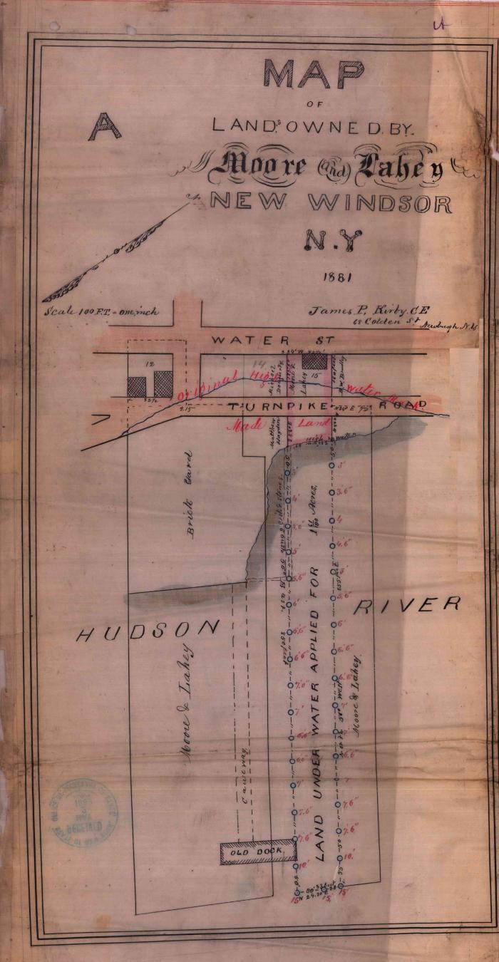 Survey of lands under water for John T. Moore &amp; William Lahey