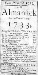 Benjamin Franklin - Title Page of Poor Richard's Almanac, 1733