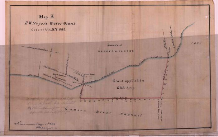 Survey of lands under water for Harper W. Rogers